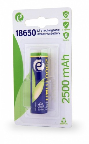 Gembird Akumulator litowo-jonowy typ 18650 (10C), 3.7V, 2500mAh z płaskimi biegunami