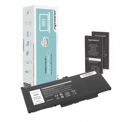 Movano Bateria MXV9V do Dell Latitude 5300 5310 7300 7400 - 7200 mAh (55 Wh)