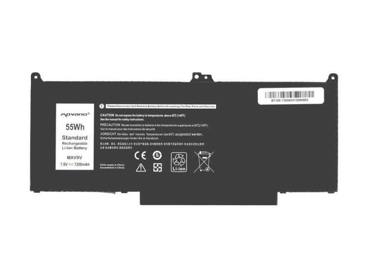 Movano Bateria MXV9V do Dell Latitude 5300 5310 7300 7400 - 7200 mAh (55 Wh)