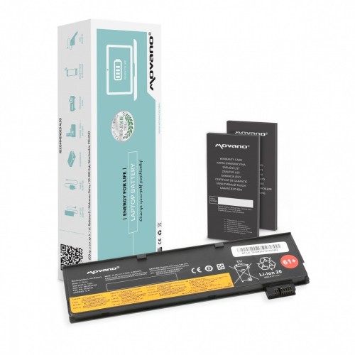 Movano Bateria SB10K97582 do Lenovo ThinkPad T470 T570 - 4400 mAh (47 Wh)