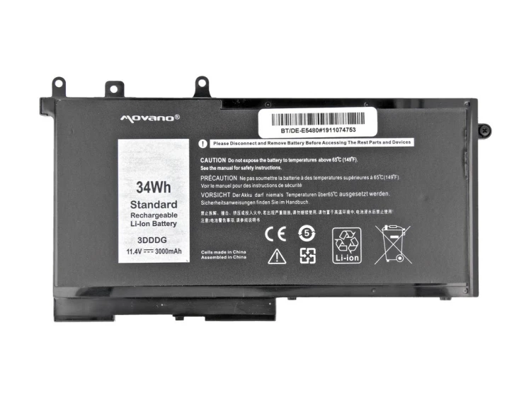 Movano Bateria 3DDDG do Dell Latitude 5280 5480 5495 5580 - 3000 mAh (34 Wh)