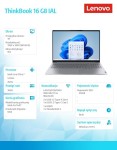 Lenovo Laptop ThinkBook 16 G8 21SK00R1PB W11Pro Ultra 7 255H/16GB/512GB/INT/16.0 WUXGA/Arctic grey/3YRS OS + CO2 Offset