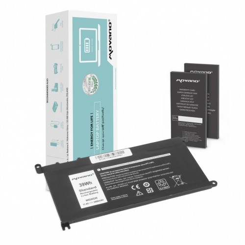 Movano Bateria WDX0R P75F P62F P66F T2JX4 WDXOR do Dell - 3400 mAh (39 Wh)