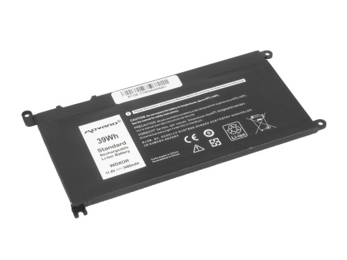 Movano Bateria WDX0R P75F P62F P66F T2JX4 WDXOR do Dell - 3400 mAh (39 Wh)