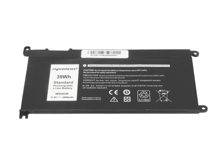 Movano Bateria WDX0R P75F P62F P66F T2JX4 WDXOR do Dell - 3400 mAh (39 Wh)