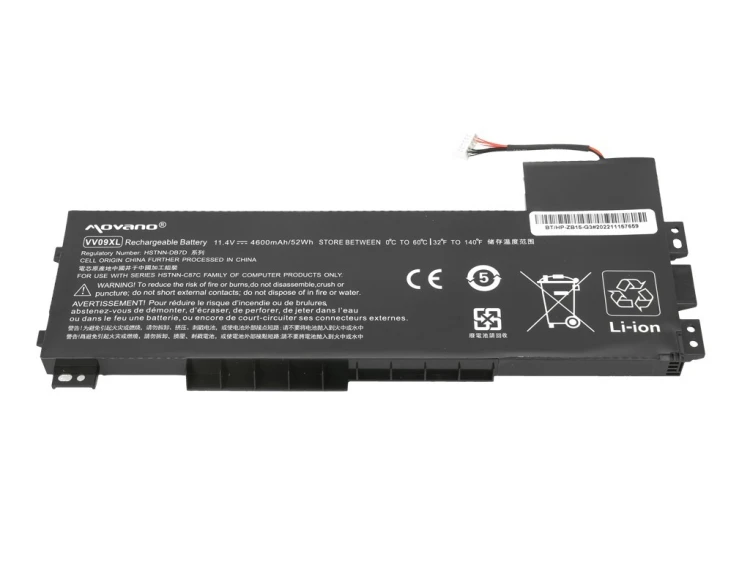 Movano Bateria VV09XL 808452-001 do HP Zbook 15 G3 15 G4 - 4600 mAh (52 Wh)