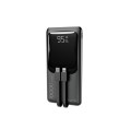 Gembird PowerBank 10000mAh ze zintegrowanymi kablami, LCD, QC3.0 20W, czarny