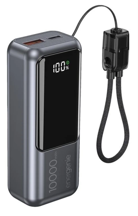 Gembird PowerBank LCD 10000mAh QC3.0 20W szary