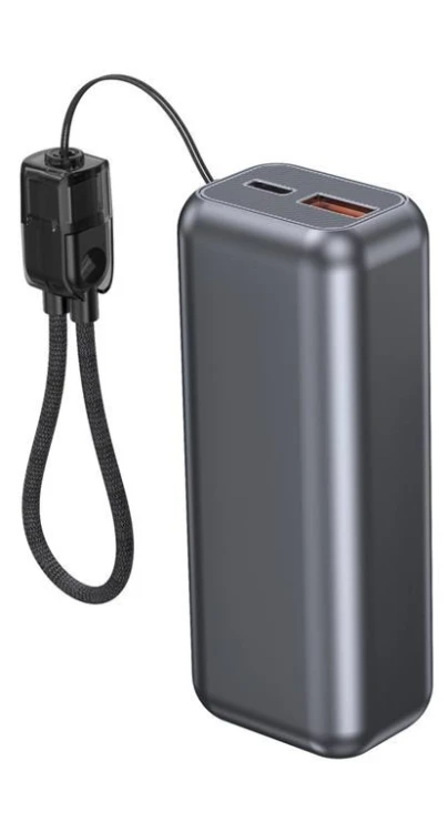 Gembird PowerBank LCD 10000mAh QC3.0 20W szary