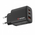 Verbatim Ładowarka GaN 65W QC 3.0, 2x USB-C, 1x USB PD 3.0 EU