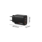 Verbatim Ładowarka GaN 65W QC 3.0, 2x USB-C, 1x USB PD 3.0 EU