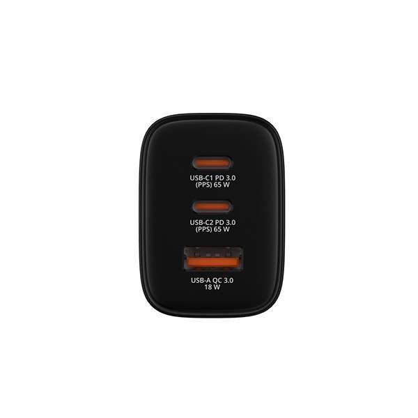 Verbatim Ładowarka GaN 65W QC 3.0, 2x USB-C, 1x USB PD 3.0 EU