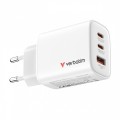 Verbatim Ładowarka GaN 65W QC 3.0, 2xUSB-C, 1x USB-A PD 3.0 EU