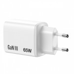 Verbatim Ładowarka GaN 65W QC 3.0, 2xUSB-C, 1x USB-A PD 3.0 EU