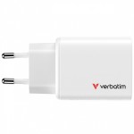 Verbatim Ładowarka GaN 65W QC 3.0, 2xUSB-C, 1x USB-A PD 3.0 EU