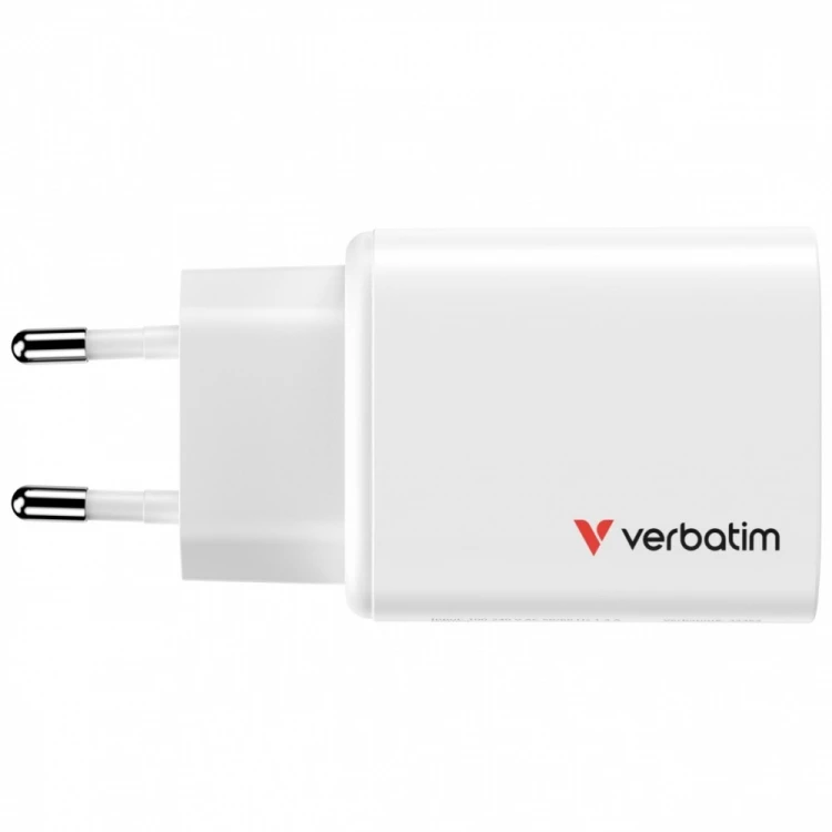 Verbatim Ładowarka GaN 65W QC 3.0, 2xUSB-C, 1x USB-A PD 3.0 EU