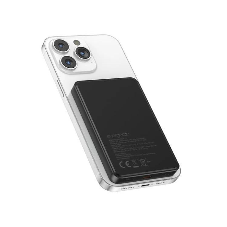 Gembird PowerBank bezprzewodowy, magnetyczny 5000mAh 15W czarny