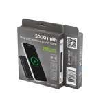 Gembird PowerBank bezprzewodowy, magnetyczny 5000mAh 15W czarny