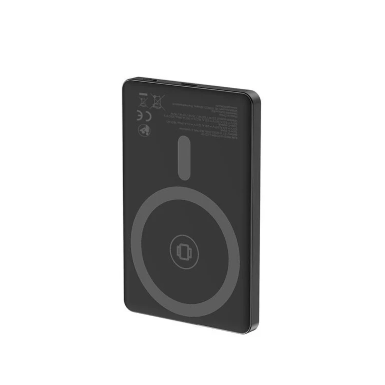 Gembird PowerBank bezprzewodowy, magnetyczny, LCD 5000mAh 15W czarny