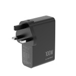 Gembird Ładowarka uniwersalna GaN 100W LCD 3xUSB-C 1xUSB-A czarna