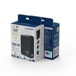 Gembird Ładowarka uniwersalna GaN 100W LCD 3xUSB-C 1xUSB-A czarna
