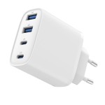 Gembird Ładowarka uniwersalna GaN 40W LCD 3xUSB-C 1xUSB-A biała