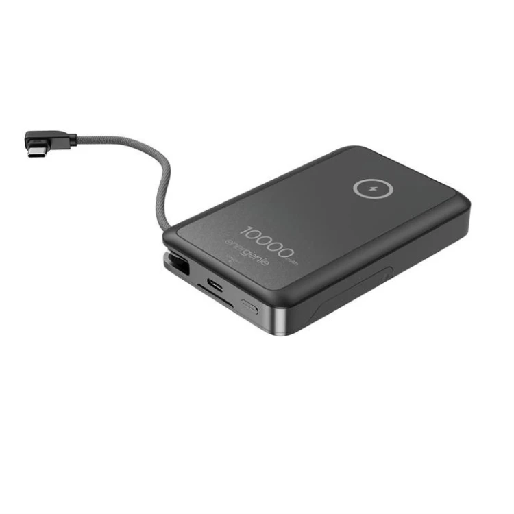 Gembird PowerBank 10000mAh bezprzewodowy 15W USB-C 20W z podstawką, czarny