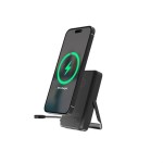 Gembird PowerBank 10000mAh bezprzewodowy 15W USB-C 20W z podstawką, czarny