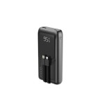 Gembird PowerBank 20000mAh ze zintegrowanymi kablami QC 3.0 LCD 20W czarny