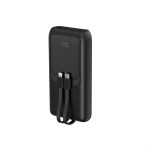 Gembird PowerBank 20000mAh ze zintegrowanymi kablami QC 3.0 LCD 20W czarny