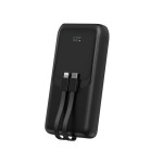 Gembird PowerBank 20000mAh ze zintegrowanymi kablami QC 3.0 LCD 20W czarny