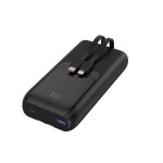 Gembird PowerBank 20000mAh ze zintegrowanymi kablami QC 3.0 LCD 20W czarny