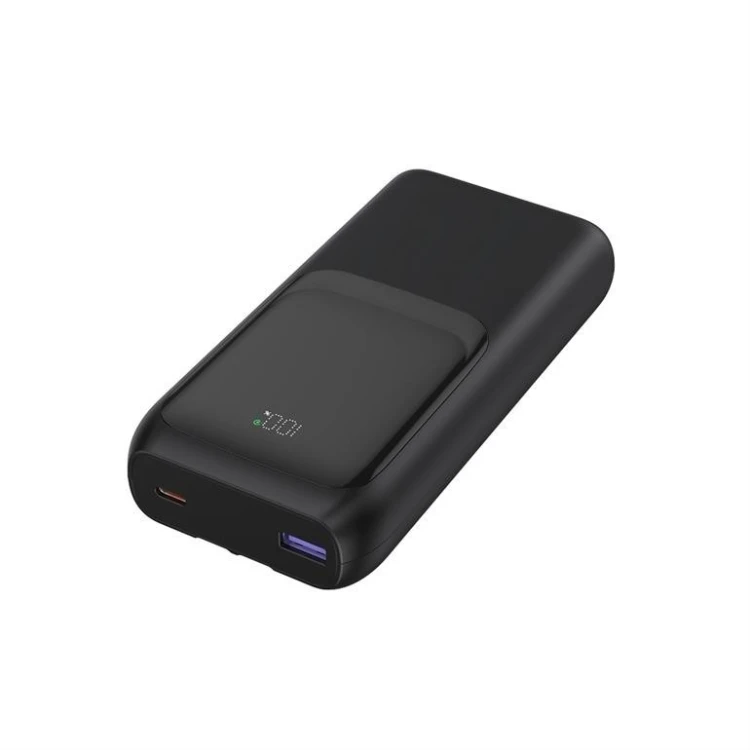 Gembird PowerBank 20000mAh ze zintegrowanymi kablami QC 3.0 LCD 20W czarny