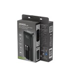 Gembird PowerBank 20000mAh ze zintegrowanymi kablami QC 3.0 LCD 20W czarny