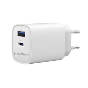 Gembird Ładowarka uniwersalna 1xUSB-C/A QC 3.0 PD 45W biała