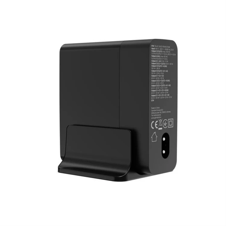 Gembird Ładowarka uniwersalna GaN 140W LCD 3xUSB-C 2xUSB-A czarna