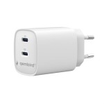 Gembird Ładowarka uniwersalna 2xUSB-C PD 45W biała