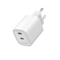 Gembird Ładowarka uniwersalna 2xUSB-C PD 45W biała