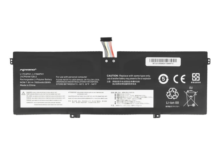 Movano Bateria L17C4PH1 do Lenovo Yoga C930-13IKB - 7600 mAh (58 Wh)