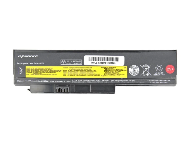 Movano Bateria 42T4865 do Lenovo X220 X220i X220s X220T - 4400 mAh (48 Wh)