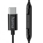 Hama Słuchawki douszne Curly USB-C czarne