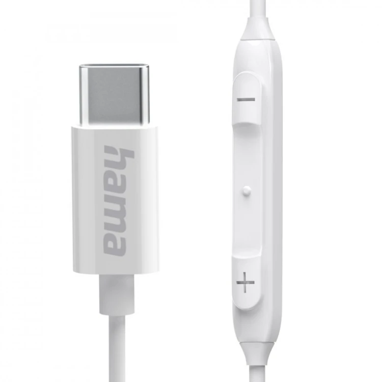 Hama Słuchawki douszne Curly USB-C białe