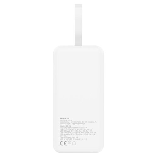 Savio Powerbank BA-15 50000 mAh biały
