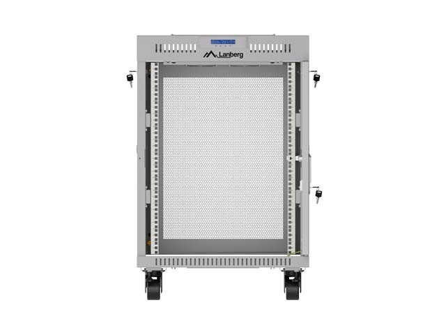 Lanberg Szafa instalacyjna rack stojąca 19 cali 15U 600x600 drzwi perforowane LCD (Flat pack) szara