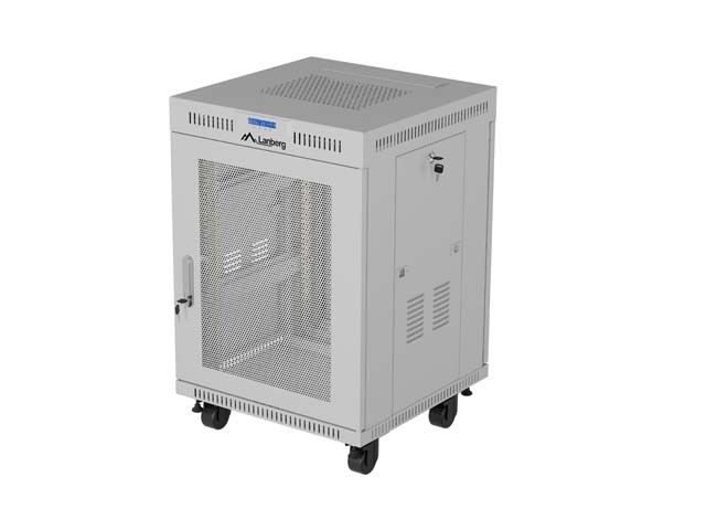 Lanberg Szafa instalacyjna rack stojąca 19 cali 15U 600x800 drzwi perforowane LCD (Flat pack) szara