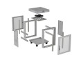 Lanberg Szafa instalacyjna rack stojąca 19 cali 15U 600x800 drzwi perforowane LCD (Flat pack) szara