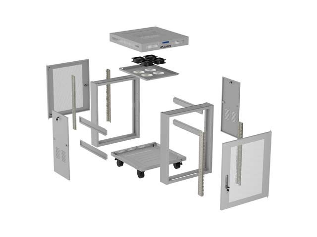 Lanberg Szafa instalacyjna rack stojąca 19 cali 15U 600x800 drzwi perforowane LCD (Flat pack) szara