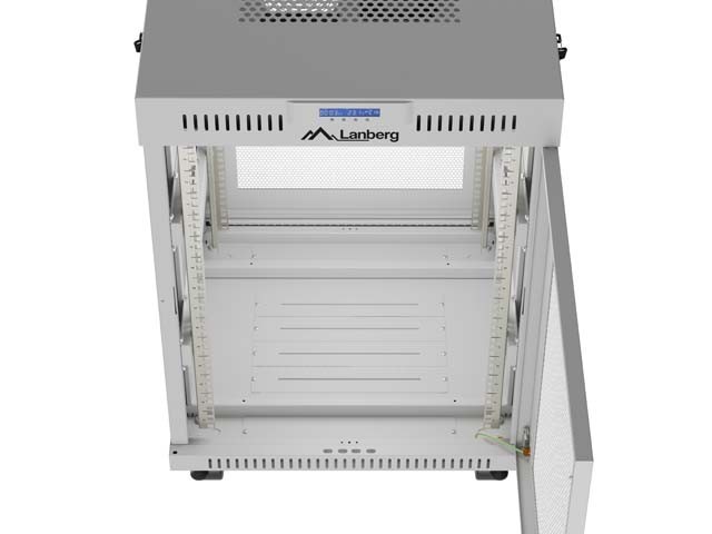 Lanberg Szafa instalacyjna rack stojąca 19 cali 15U 600x800 drzwi perforowane LCD (Flat pack) szara