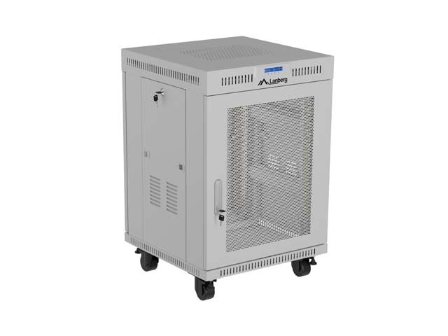 Lanberg Szafa instalacyjna rack stojąca 19 cali 15U 600x800 drzwi perforowane LCD (Flat pack) szara