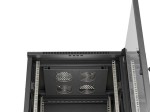 Lanberg Szafa instalacyjna rack stojąca 19 cali 18U 600x600 drzwi przeszklone (Flat pack) czarna